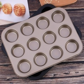 12 Cups Muffin Bun Cupcake Baking Bakeware