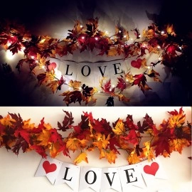 Simulate Maple Leaf Rattan String Light Decoration