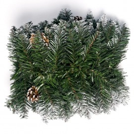 2.7M Simulate White Spray Cane Rattan with Pine Cone for Christmas