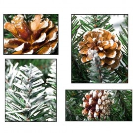2.7M Simulate White Spray Cane Rattan with Pine Cone for Christmas