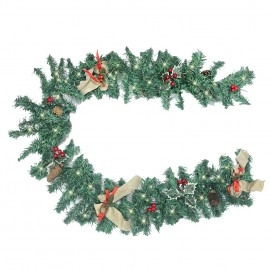 1.8m Artificial Christmas Garland With Lights Xmas..