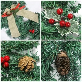 1.8m Artificial Christmas Garland With Lights Xmas Decoration